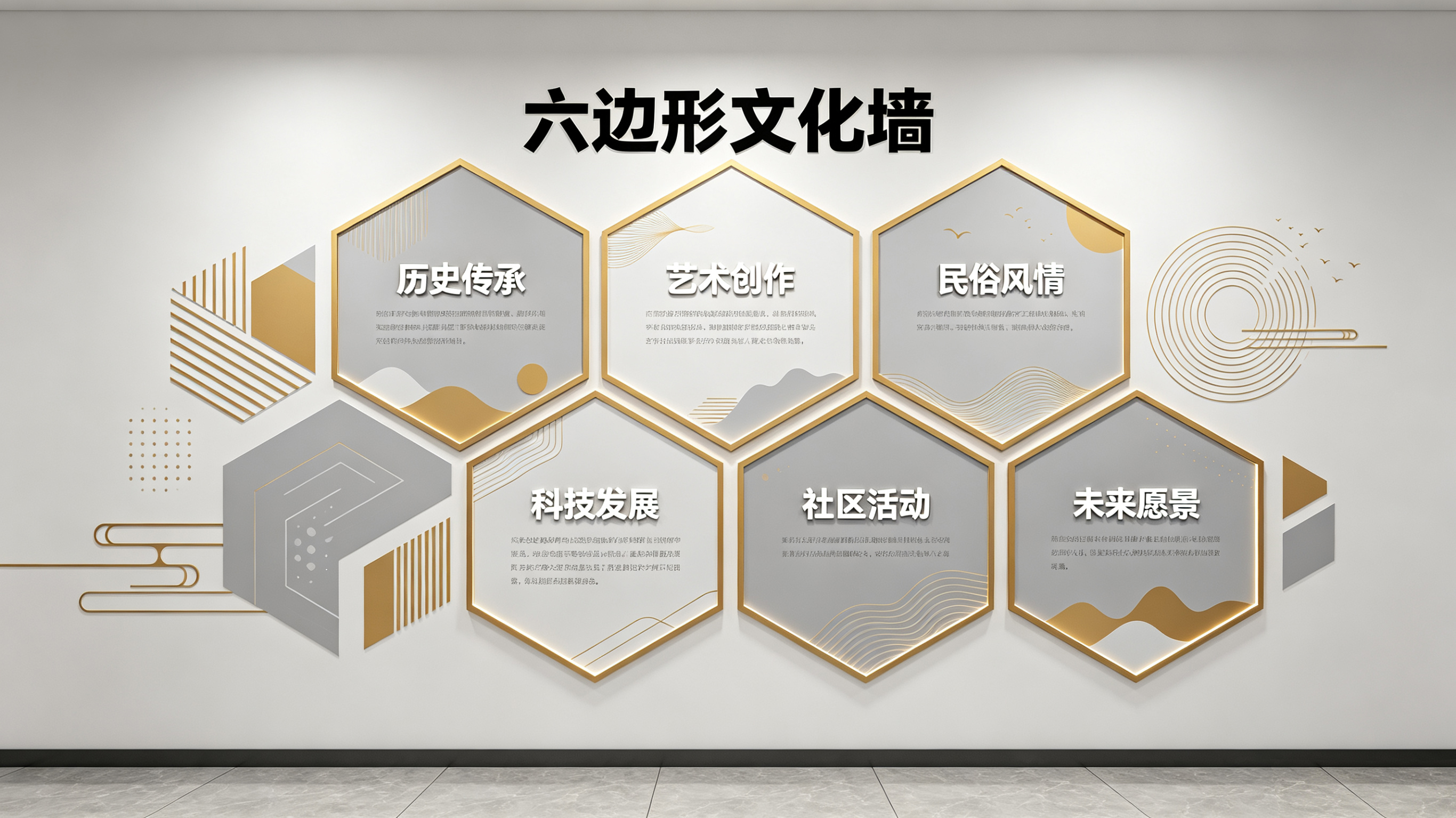 阜南企业文化墙 | 六边形信息美学